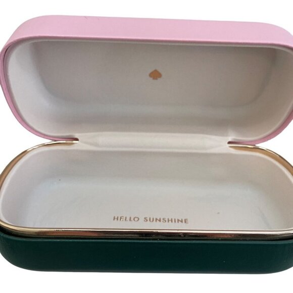 Kate Spade Sunglasses Case With Cleaning Cloth Pink Green Hardcover Large - Picture 6 of 13